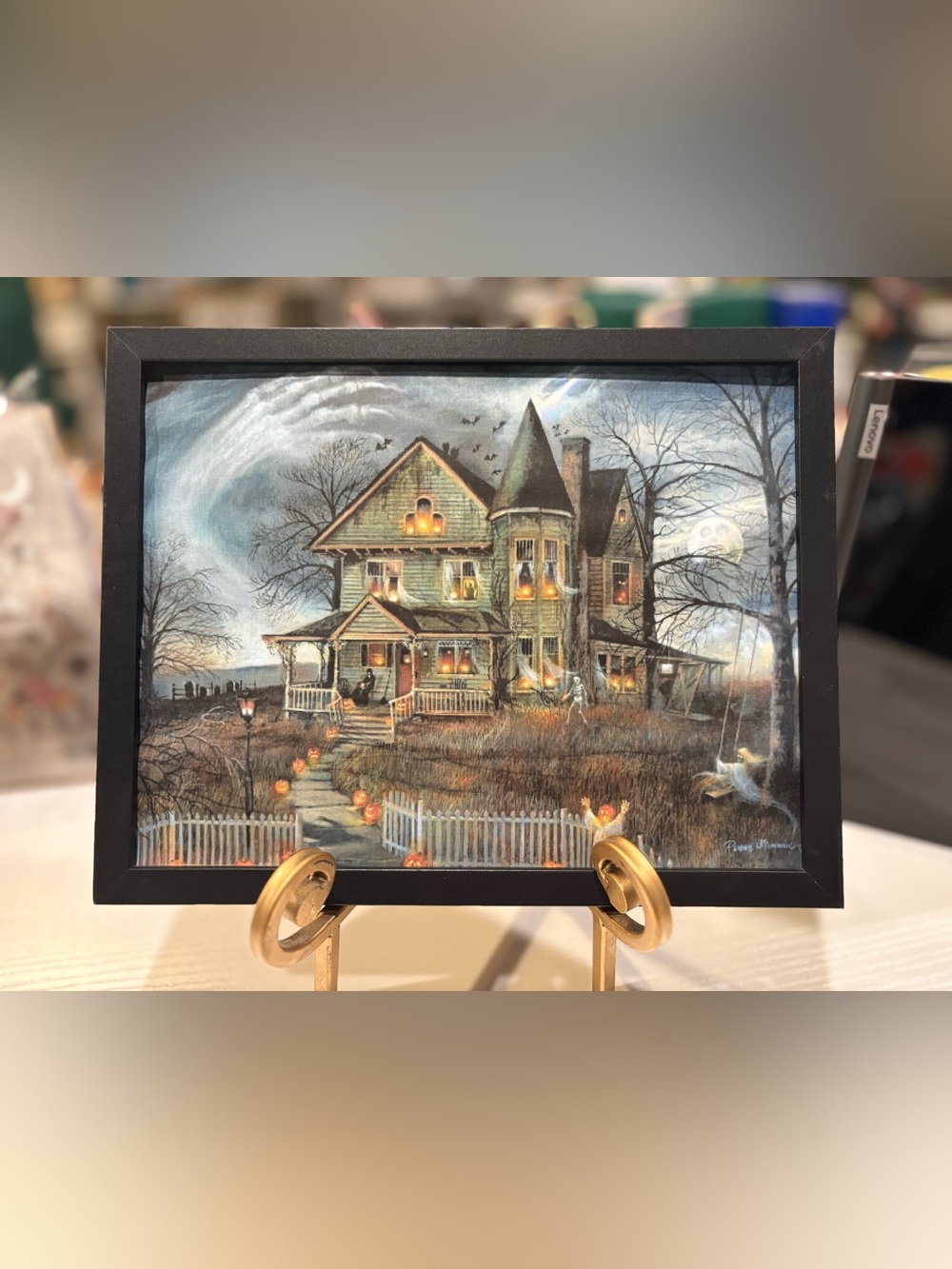 Haunted Victorian House Halloween Framed 8x10 Art Print - Ruane Manning